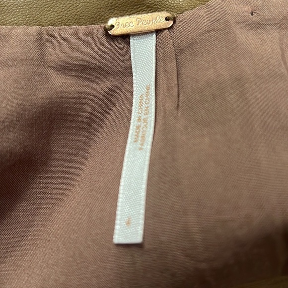 Free People Brown Vegan Leather Snap Skirt Sz-4 - Picture 4 of 5
